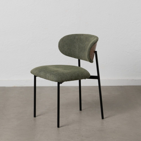 Scaune in Stil Modern - Set scaune verzi stofa si metal|Scaune moderne pentru decor rafinat