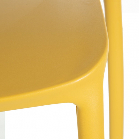 Scaune galbene din polipropilenă, ergonomice și stivuibile – set 4 bucăți [6]