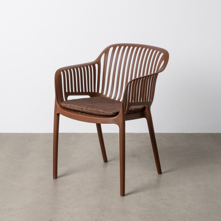 Scaune - Set 4 scaune maro din polipropilenă cu brațe pentru exterior