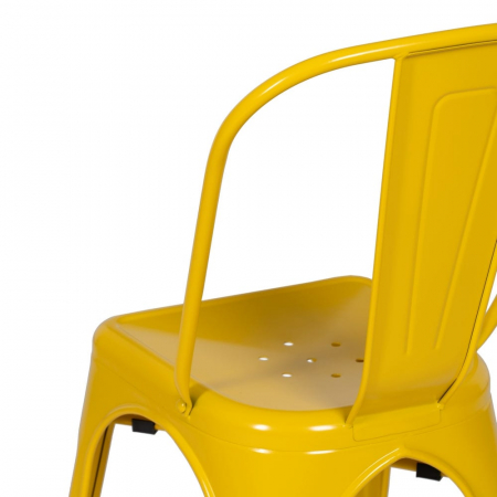 Scaune galbene metalice, stil industrial Tolix – set 4 bucăți, stivuibile [9]