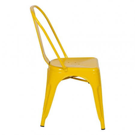 Scaune galbene metalice, stil industrial Tolix – set 4 bucăți, stivuibile [2]