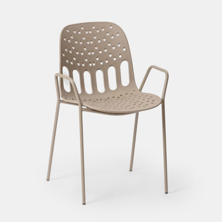 Scaune in Stil Minimalist - Set 4 scaune stivuibile de dining grădină și HORECA din polipropilenă bej