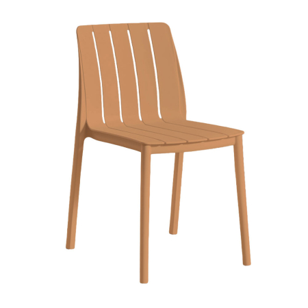 Scaune Gradina - Set 4 scaune stivuibile de dining grădină și HORECA din polipropilenă bej deschis
