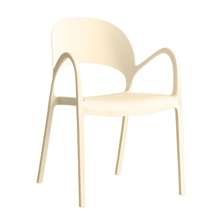 Mobilier - Set 4 scaune stivuibile de dining grădină și HORECA din polipropilenă crem