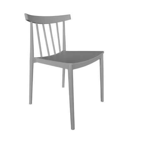 Nordic - Set 4 scaune stivuibile de dining grădină și HORECA din polipropilenă gri deschis