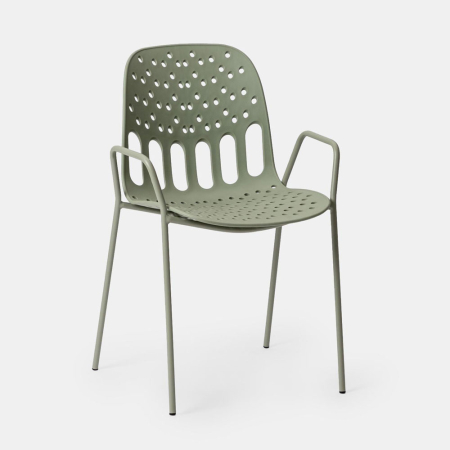 Scaune in Stil Minimalist - Set 4 scaune stivuibile de dining grădină și HORECA din polipropilenă verde