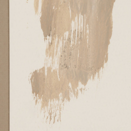 Set 4 tablouri japandi abstracte pictate manual, 44x50cm, crem-bej-negru, lemn ayous și sticlă [7]