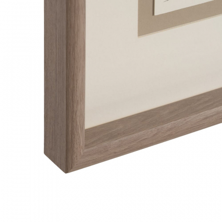 Set 4 tablouri japandi abstracte pictate manual, 44x50cm, crem-bej-negru, lemn ayous și sticlă [9]