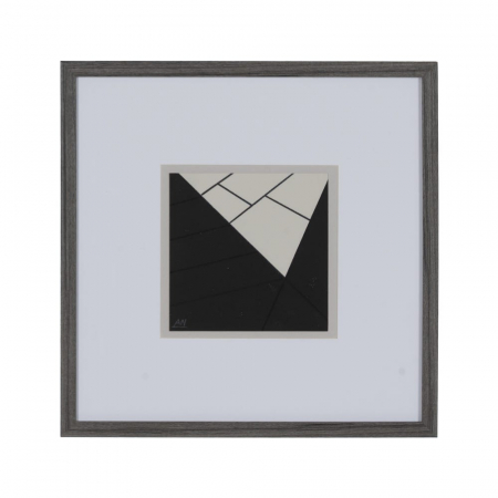 Set 4 tablouri japandi pictate manual, sticlă și lemn de pin 40x40 cm [3]