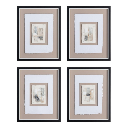 Decoratiuni perete - Set tablouri abstracte tip colaj geometric