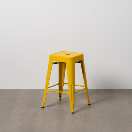 Industrial - Set 4 taburete bar galbene industriale din metal 42 x 42 x 61.20 cm