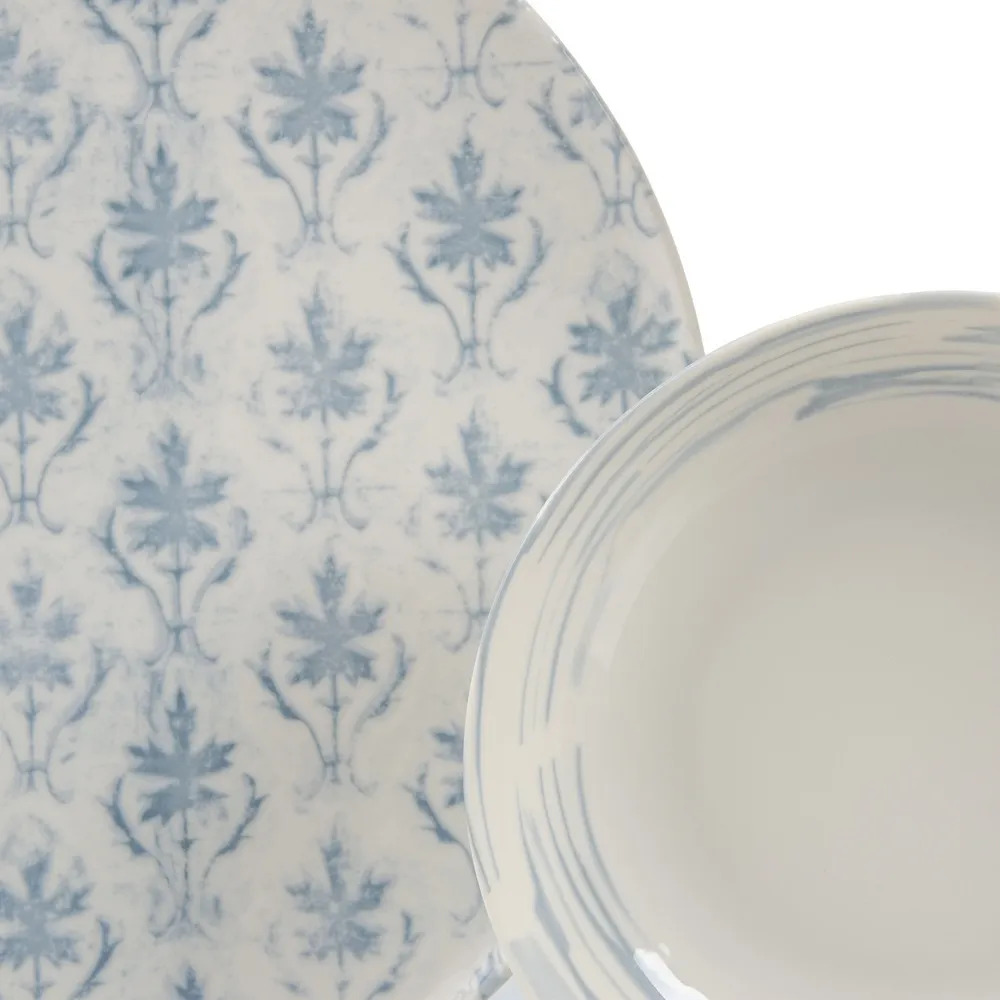 Farfurii adanci alb-albastre | Set 6 | Portelan elegant [4]