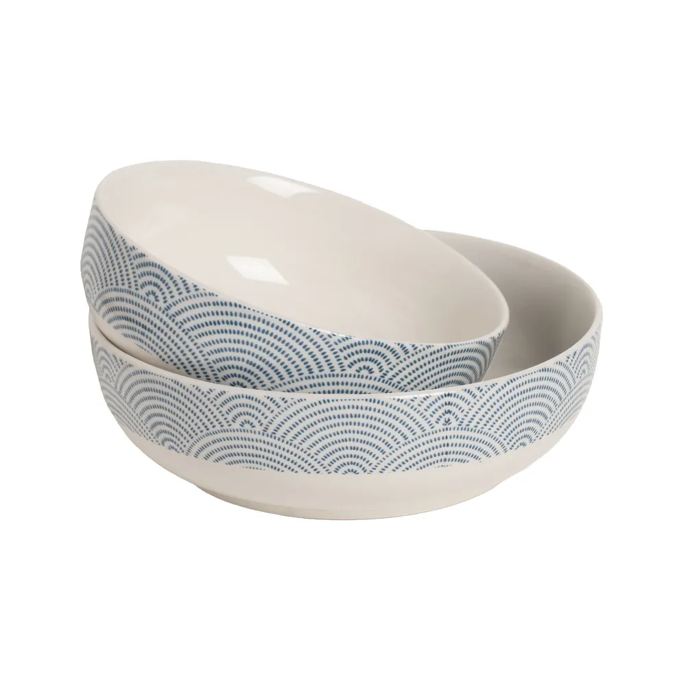 Farfurii adanci alb-albastre | Set vesela cu design oriental [1]