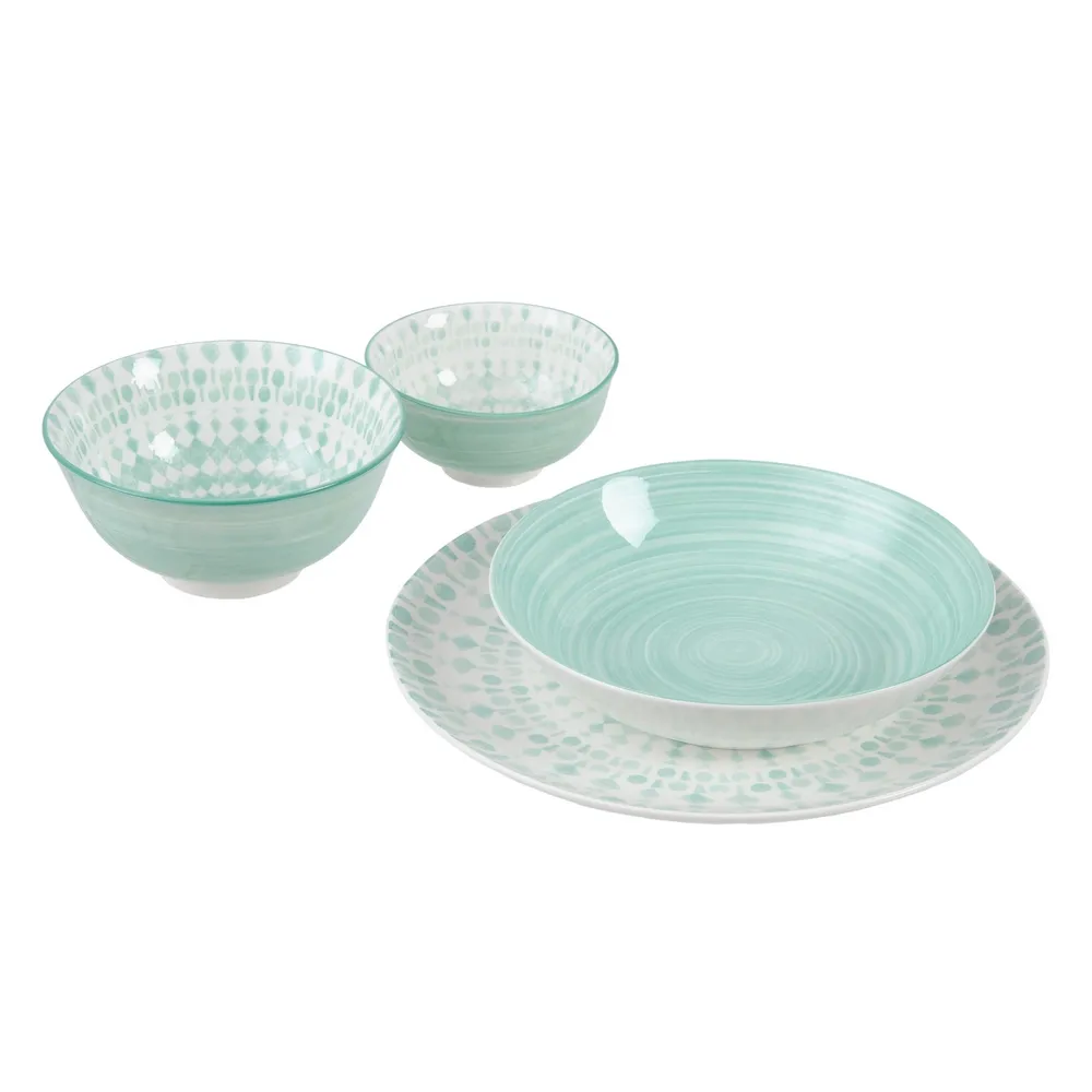 Set 6 Farfurii Adanci Turcoaz | Model Spirala | Vesela Premium [1]