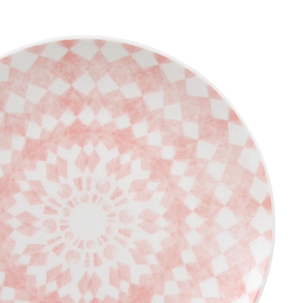 Set 6 Farfurii Aperitiv Pink-White, Portelan Roz - CreativDeco.ro [2]