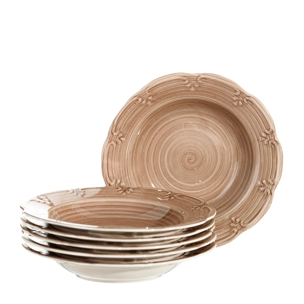 Set 6 Farfurii Spirala Ceramica Bej - CreativDeco.ro [3]