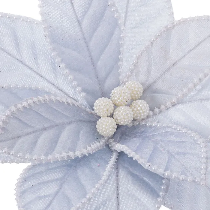 Flori Poinsettia Albe CreativDeco - Decoratiuni Craciun Rafinate [1]