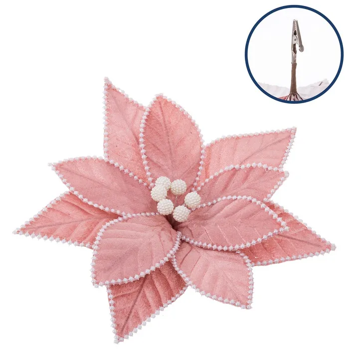Obiecte decorative - Flori Poinsettia Roz Pastel CreativDeco - Decor Modern Craciun