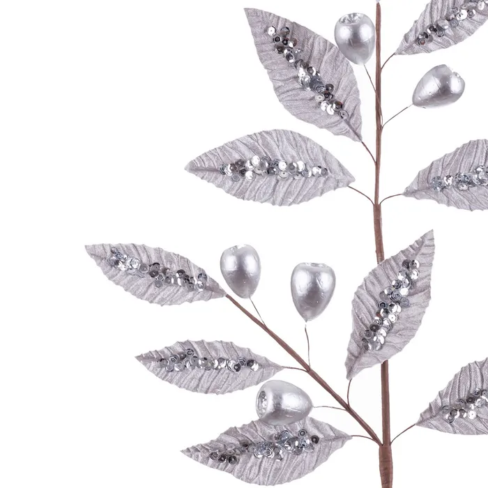 Set Frunze Decorative Argintii CreativDeco - Eleganta in Decorul de Sarbatori [1]