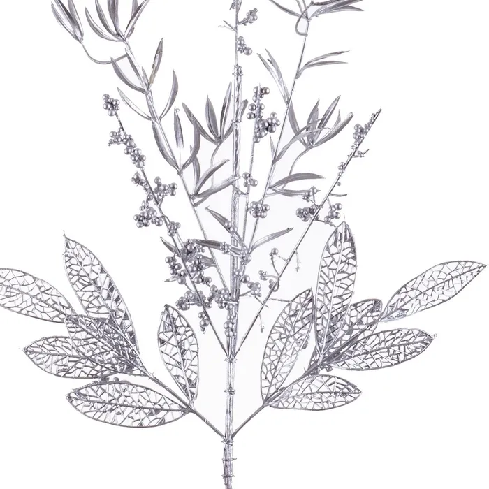 Set Frunze Decorative Argintii CreativDeco - Stralucire si Eleganta pentru Sărbători [1]