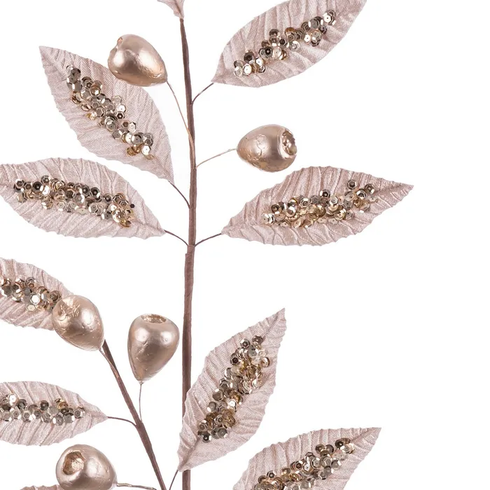 Set Frunze Decorative Champagne CreativDeco - Accesorii Rafinament pentru Decorul de Craciun [1]