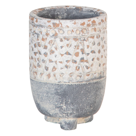 Obiecte decorative in Stil Rustic - Set 6 ghivece bicolore din ciment antichizat