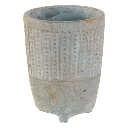 Ghivece, Vase Exterior - Set 6 ghivece decorative din ciment cu striații verticale