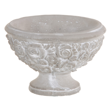 Ghivece, Vase Exterior - Set 6 vase decorative din ciment cu model floral, formă de cupă