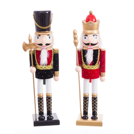 Craciun - Set 8 soldăței decorativi spărgătorul de nuci din lemn 30 cm