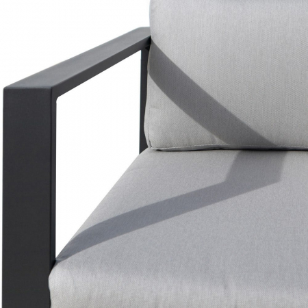 Colțar AGNES – aluminiu grafit, perne deschise, masă laterală sticlă [4]