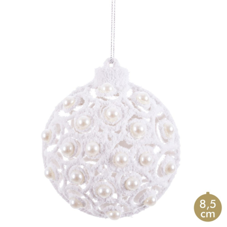 Obiecte decorative - Globuri albe decorative perlate Crăciun Ixia