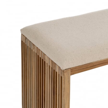Băncuțe lungi tec reciclat crem japandi CreativDeco [5]