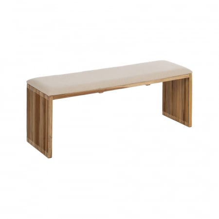 Băncuțe lungi tec reciclat crem japandi CreativDeco [4]