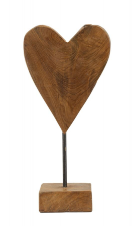 Statuete si Sculpturi - Decorațiuni inimă din lemn teak natur – imagine principală