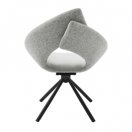 Set 2 fotolii catifea bej cu picioare negre Ribbon pivotante pentru decor modern [2]