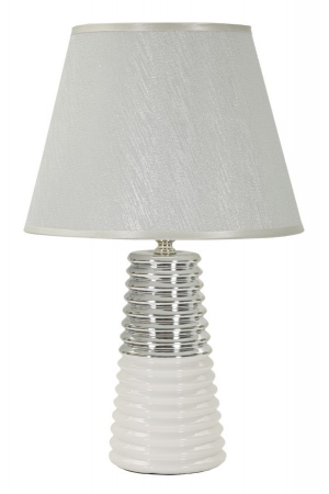 Corpuri de iluminat - Lămpi de masă elegante din ceramică albă și argintie – imagine principală
