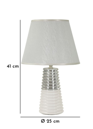 Lămpi de masă elegante din ceramică albă și argintie – imagine principală [5]