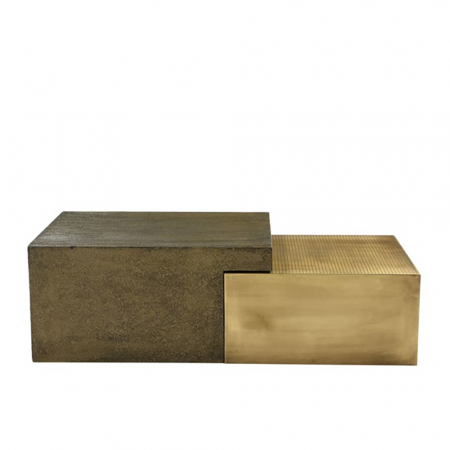 Mobilier - Măsuțe cafea Contacto metal antichizat auriu și alamă, stil industrial modern