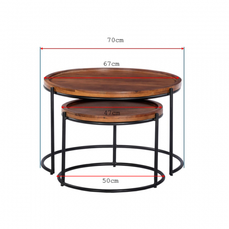 Măsuțe de cafea Cellini din lemn și metal, design modern natural pentru living [14]
