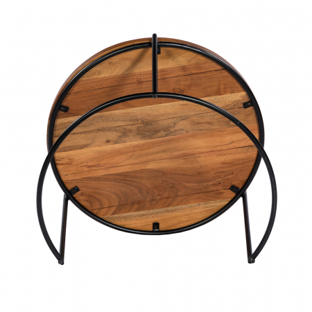 Măsuțe de cafea Cellini din lemn și metal, design modern natural pentru living [9]