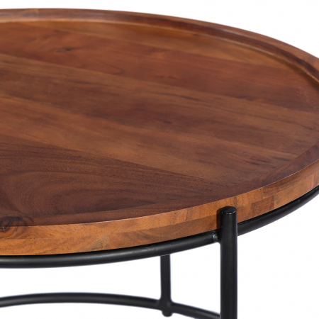 Măsuțe de cafea Cellini din lemn și metal, design modern natural pentru living [7]