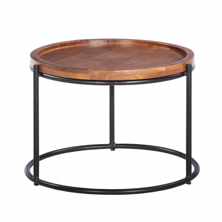 Măsuțe de cafea Cellini din lemn și metal, design modern natural pentru living [10]