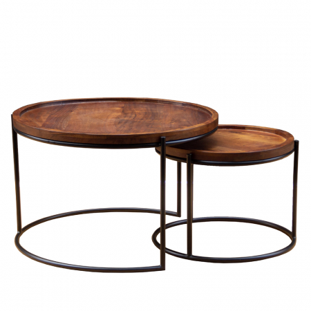 Masute Cafea - Măsuțe de cafea Cellini din lemn și metal, design modern natural pentru living