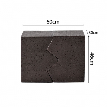 Măsuțe laterale Abraco, set 2 piese din MgO, rezistente la intemperii, culoare mocca pentru decor modern [2]