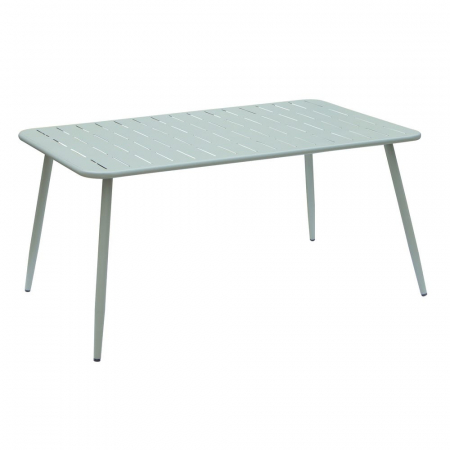 Mese Exterior - Set de 2 mese Pankow mint într-o grădină scandinavă cu plante verzi și scaune bej