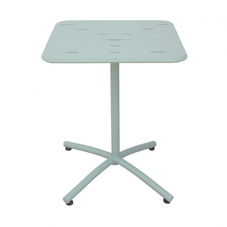Mese Exterior - Set de 2 Mese Pankow Square Mint 60 x 60 cm – aluminiu, blat perforat, exterior, pastel