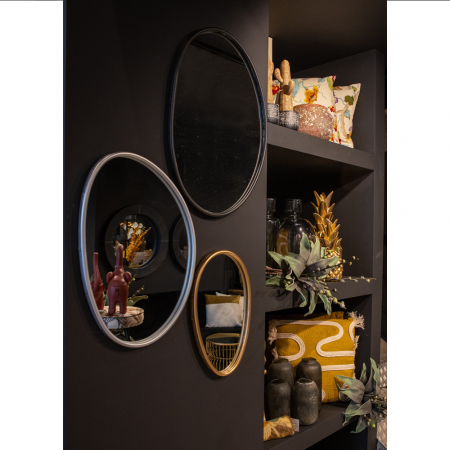 set de 2 oglinzi decorative ovale aurii design organic stone [1]