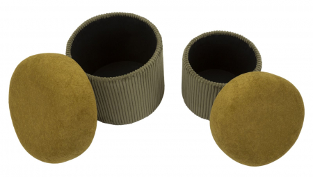 Set de 2 pufuri cu spațiu de depozitare verzi Aspen [3]