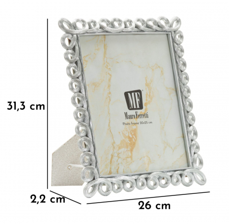 Rame foto argintii din rășină cu bucle 20x25 – imagine principală – Hollow [5]