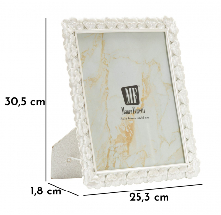 Rame foto rășină albă cu detalii petale 20x25 cm – imagine principală – Hearty [5]